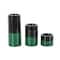 Green Metal Colorblock Candle Holder with Paint Streak Designs Set